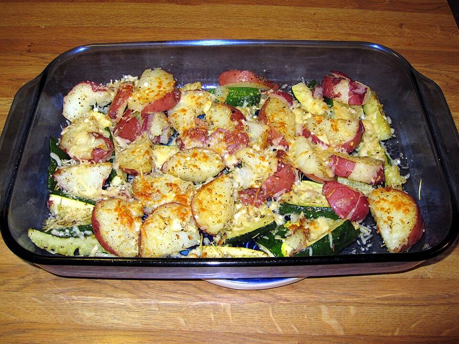 Crumble de courgettes au parmesan