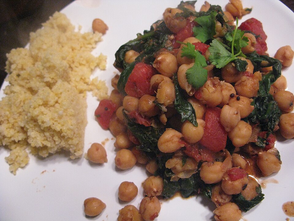 Chickpea and spinach curry
