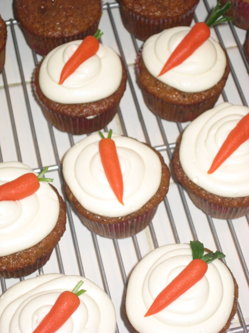 Cupcakes à la carotte, glaçage au fromage à la crème