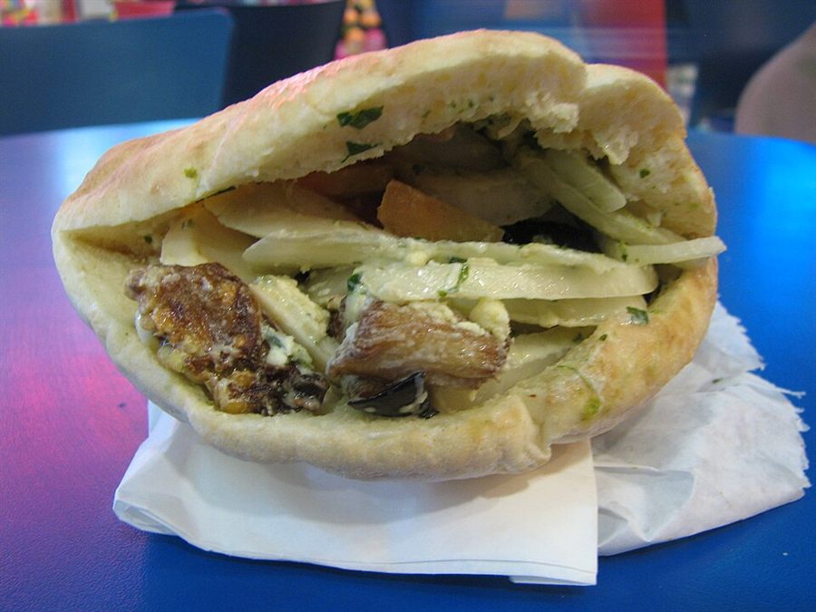 Sabich (eggplant and egg pita)