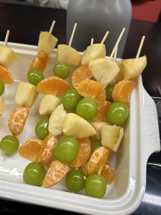 Grilled fruit skewers