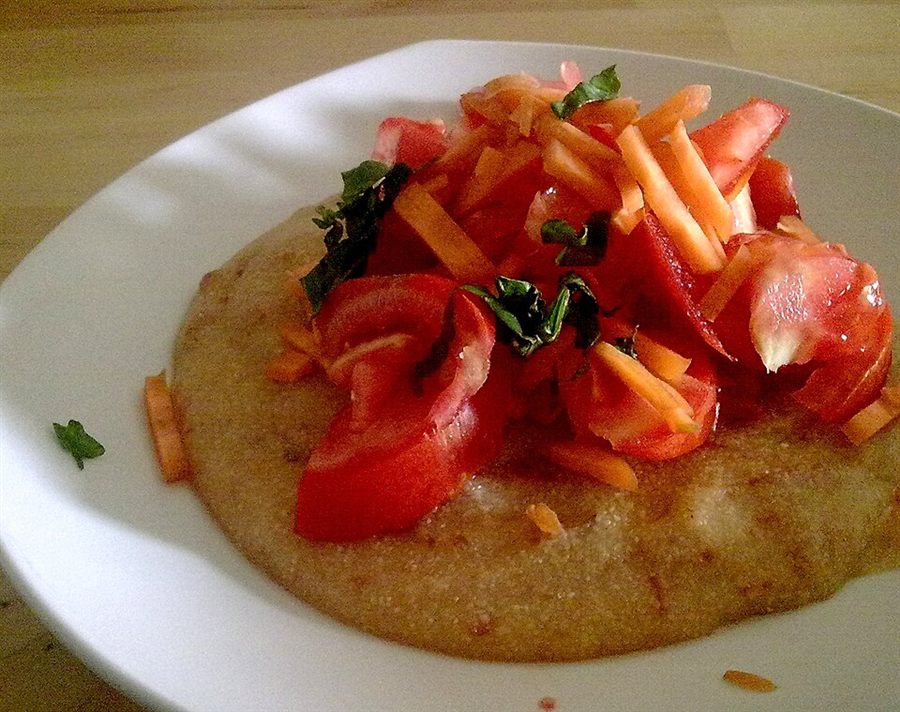 Polenta rôtie aux tomates cerises