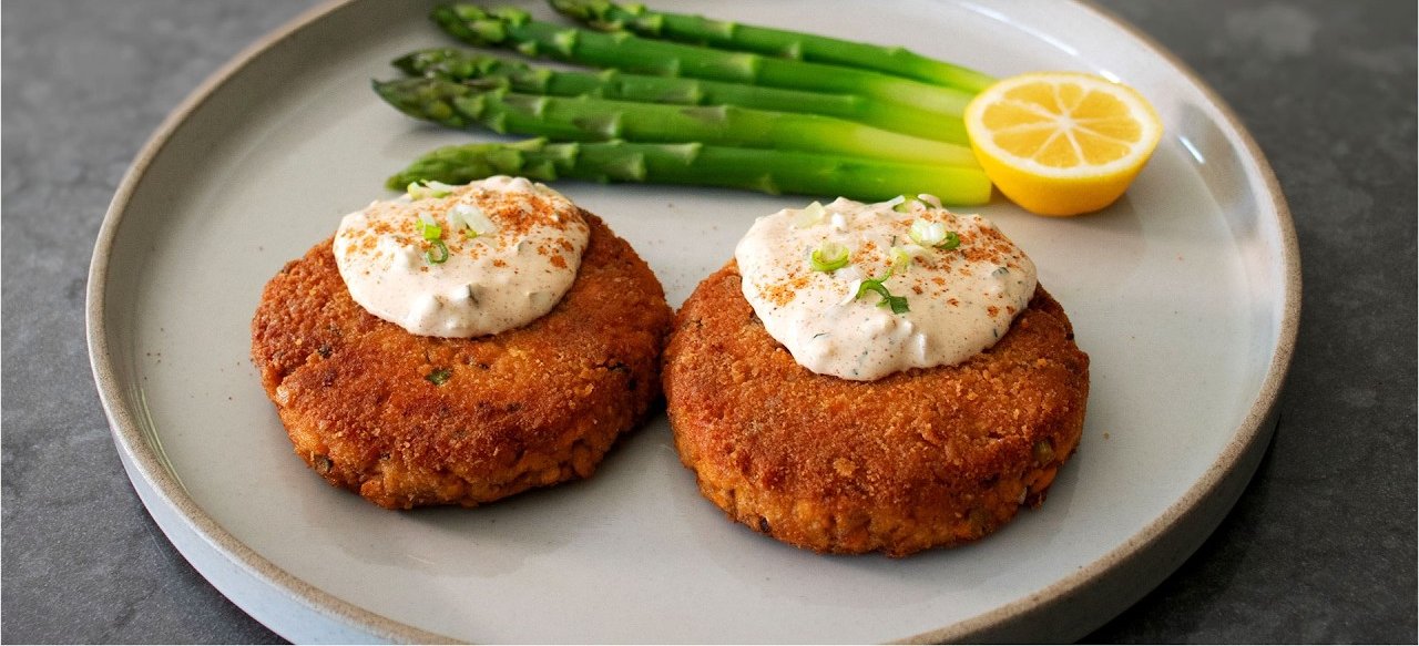 Forgotten 1950s salmon patties with rémoulade