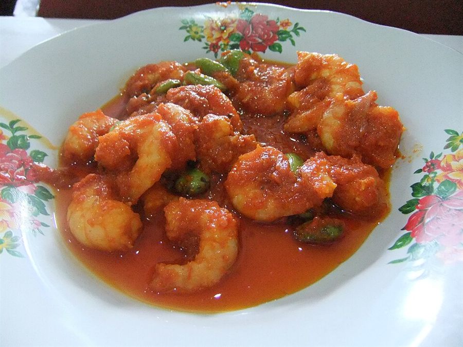 Sambal udang (crevettes au piment)