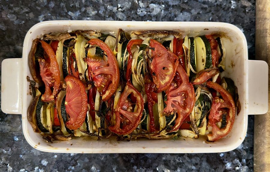 Pommes de terre et courgettes au four