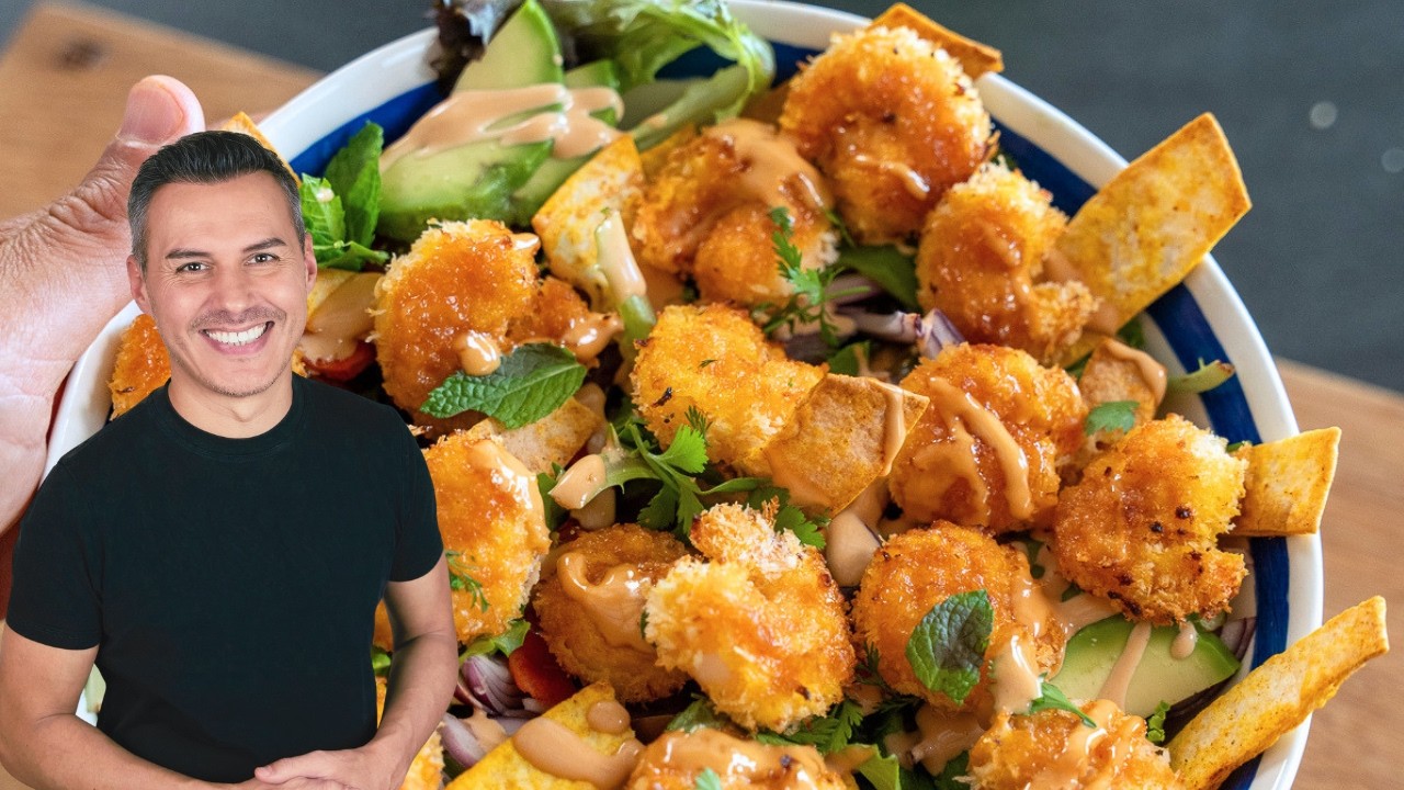 Crispy shrimp with bang bang sauce