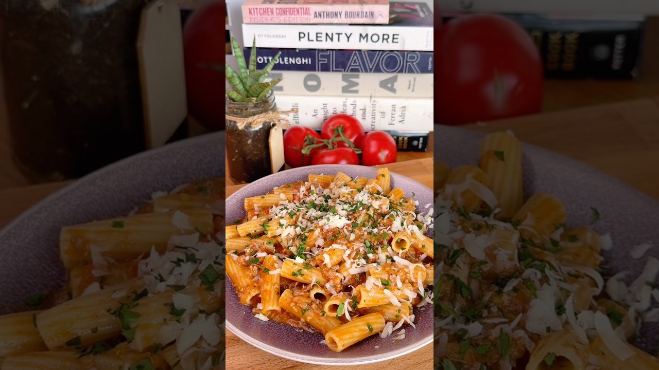 Rigatoni au bœuf et aux tomates, une seule poêle